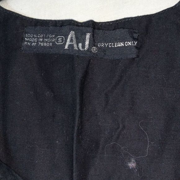 AJ beaded black cotton vest, sz S - Picture 5 of 5